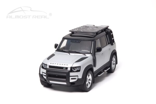 Almost Real 810806 Land Rover Defender 110 Satin Indus Silver Diecast Model Car
