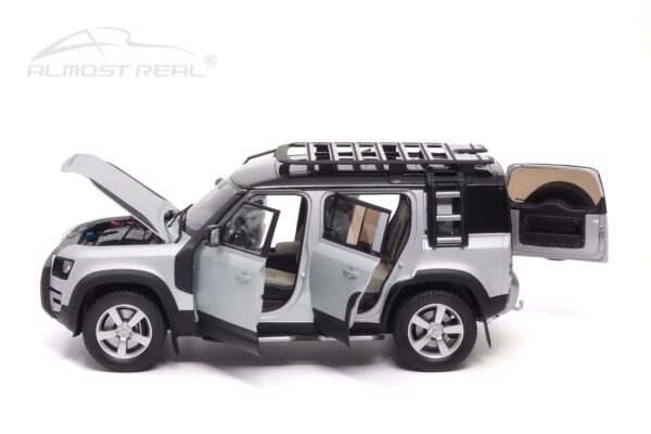 Almost Real 810806 Land Rover Defender 110 Satin Indus Silver Diecast Model Car