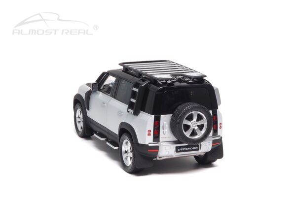 Almost Real 810806 Land Rover Defender 110 Satin Indus Silver Diecast Model Car