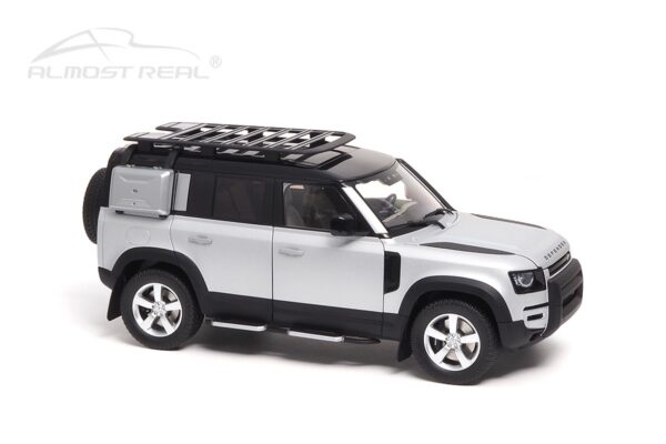 Almost Real 810806 Land Rover Defender 110 Satin Indus Silver Diecast Model Car