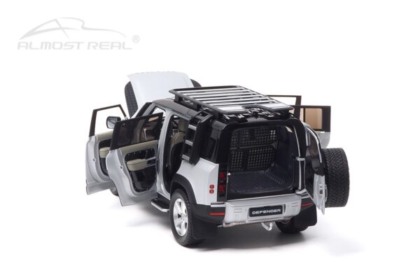 Almost Real 810806 Land Rover Defender 110 Satin Indus Silver Diecast Model Car