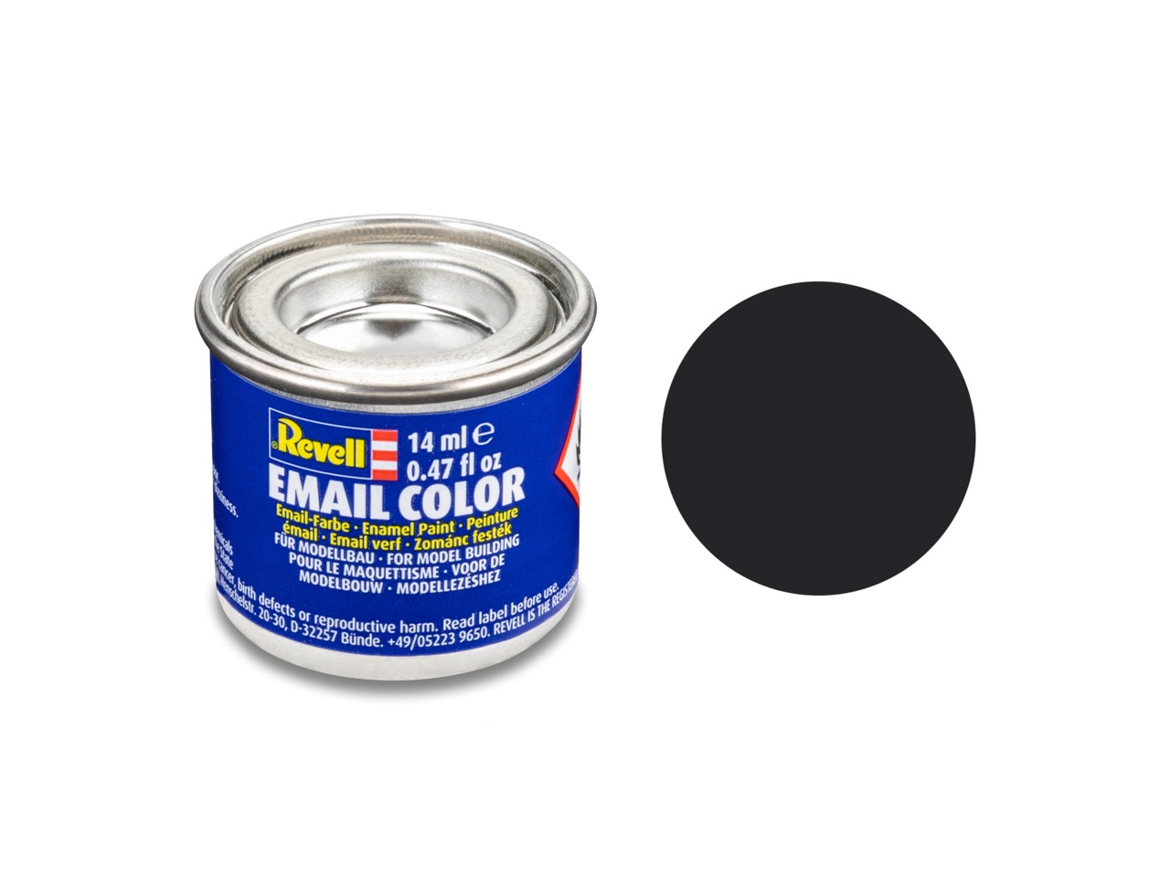 Revell 32106 Tar Black Matt Paint (14ml Tin)