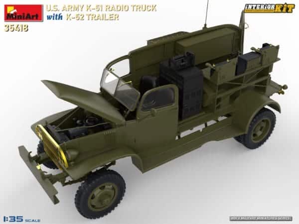 ICM 35418 US Army K-51 Radio Truck with K-52 Trailer Model Kit Interior Kit