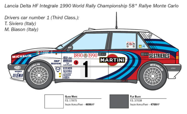 Italeri - 1:24 Lancia Delta HF Integrale Martini (3658) Model Kit