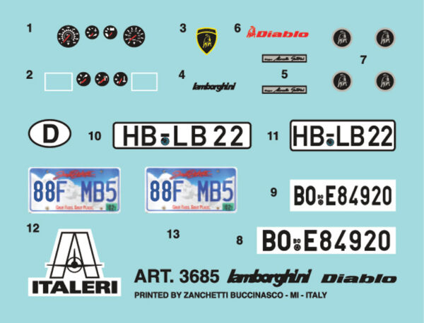 Italeri - 1:24 Lamborghini Diablo (3685) Model Kit