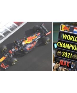 Minichamps 410212333 1/43 Red Bull RB16B Verstappen world champion pitboard