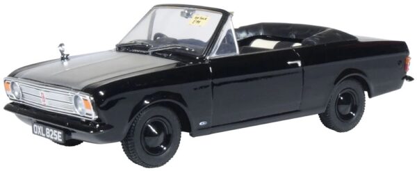 Oxford Diecast 43CCC004 Ford Cortina Mk2 Black Crayford Convertible Black Diecast Model 1:43