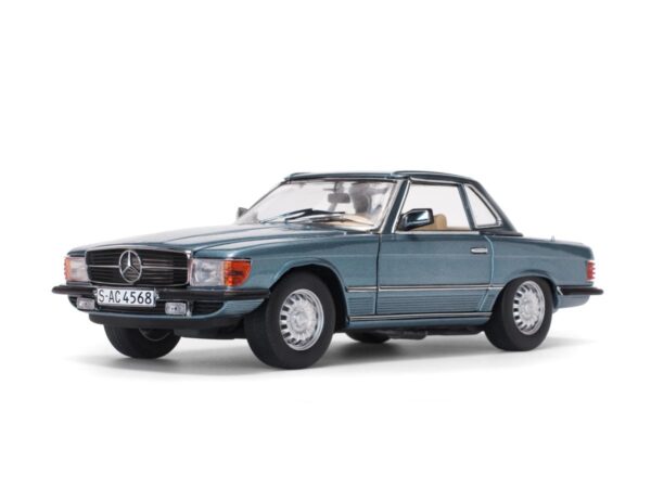 Sun Star 1:18 Mercedes Benz 350SL Hard Top 1977 Diecast Model Blue 4666