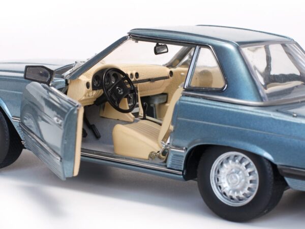 Sun Star 1:18 Mercedes Benz 350SL Hard Top 1977 Diecast Model Blue 4666