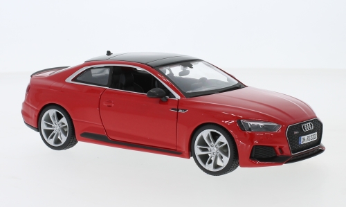 AUDI RS 5 COUPE RED WITH BLACK TOP 1/24 DIECAST MODEL CAR BY BBURAGO 21090 