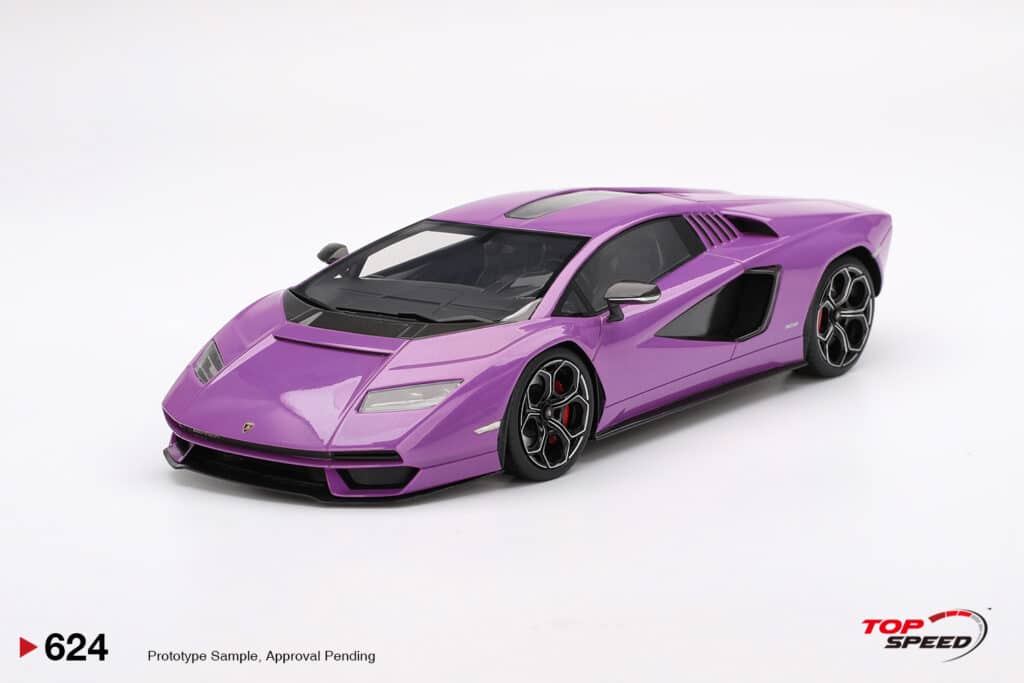 New Top Speed 1:18 Resin Models Announced for September 2025 3 Top Speed - 1:18 Lamborghini Countach LPI 800-4 Purple - Resin Model
