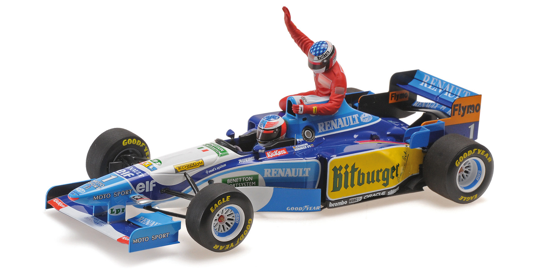 Minichamps 1:18 Benetton Renault B195 Michael Schumacher Canadian GP 1995  with Jean Alesi Riding (510950601) | Model Universe