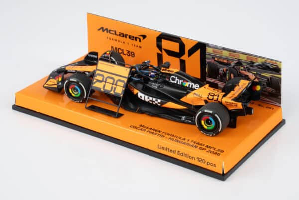 Minichamps 1:43 McLaren MCL39 No.81 Oscar Piastri 2nd Hungarian GP 2025 (537255681) Limited Edition Resin Model 6 Minichamps 1:43 McLaren MCL39 No.81 Oscar Piastri 2nd Hungarian GP 2025 (537255681) Limited Edition Resin Model