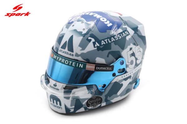 Alternative view of Spark 1:5 Carlos Sainz Williams F1 Team British GP 2025 (5HF218) Helmet Replica