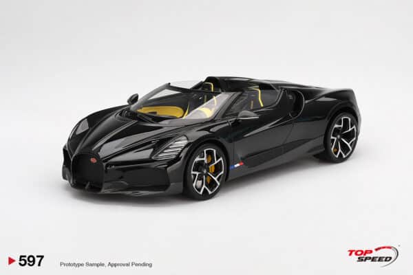 Top Speed 1:18 Bugatti W16 Mistral Black resin model