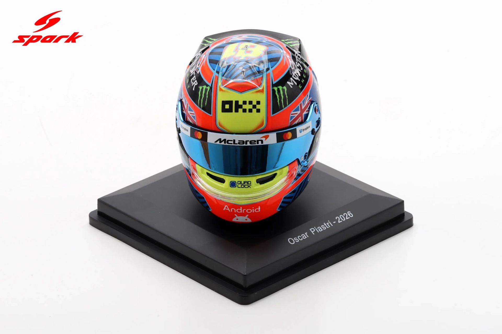 Spark 1:5 McLaren Mastercard F1 Team Oscar Piastri 2026 (5HF244) Replica Helmet 4 Spark 1:5 McLaren Mastercard F1 Team Oscar Piastri 2026 (5HF244) Replica Helmet - Image 4