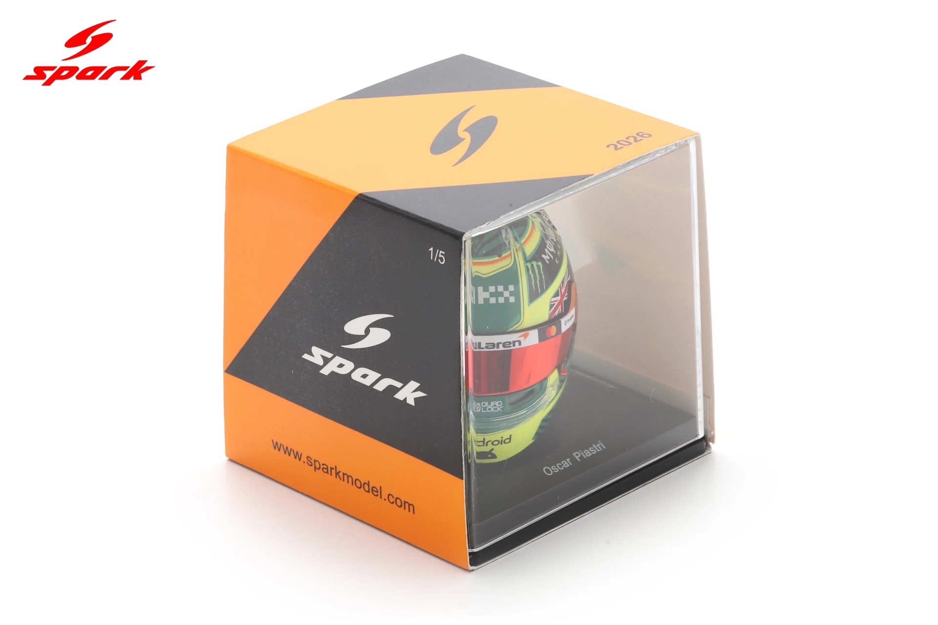 Spark 1:5 McLaren Mastercard F1 Team Oscar Piastri Australian GP 2026 (5HF245) Replica Helmet 3 Spark 1:5 McLaren Mastercard F1 Team Oscar Piastri Australian GP 2026 (5HF245) Replica Helmet - Image 3