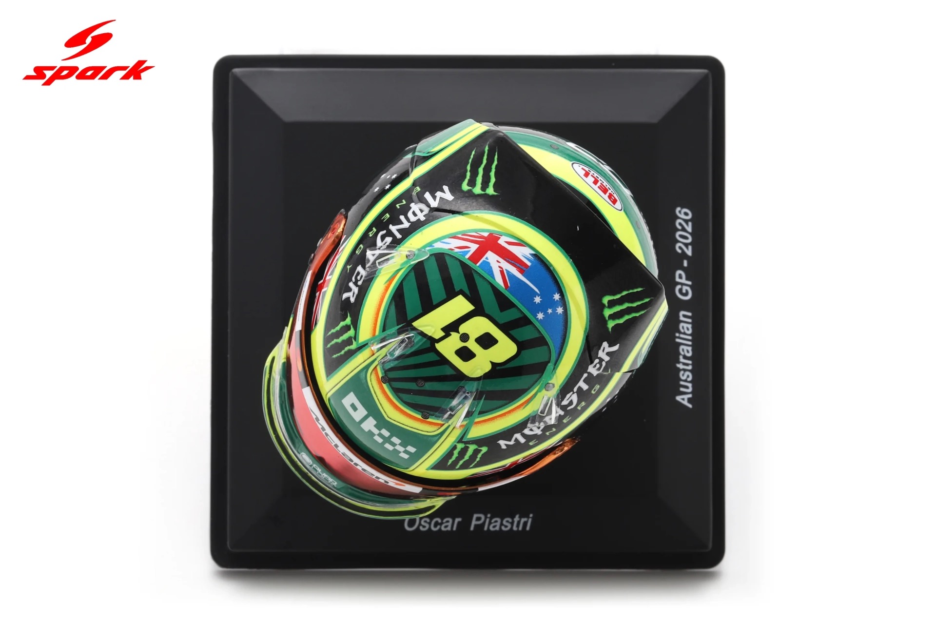 Spark 1:5 McLaren Mastercard F1 Team Oscar Piastri Australian GP 2026 (5HF245) Replica Helmet 6 Spark 1:5 McLaren Mastercard F1 Team Oscar Piastri Australian GP 2026 (5HF245) Replica Helmet - Image 6
