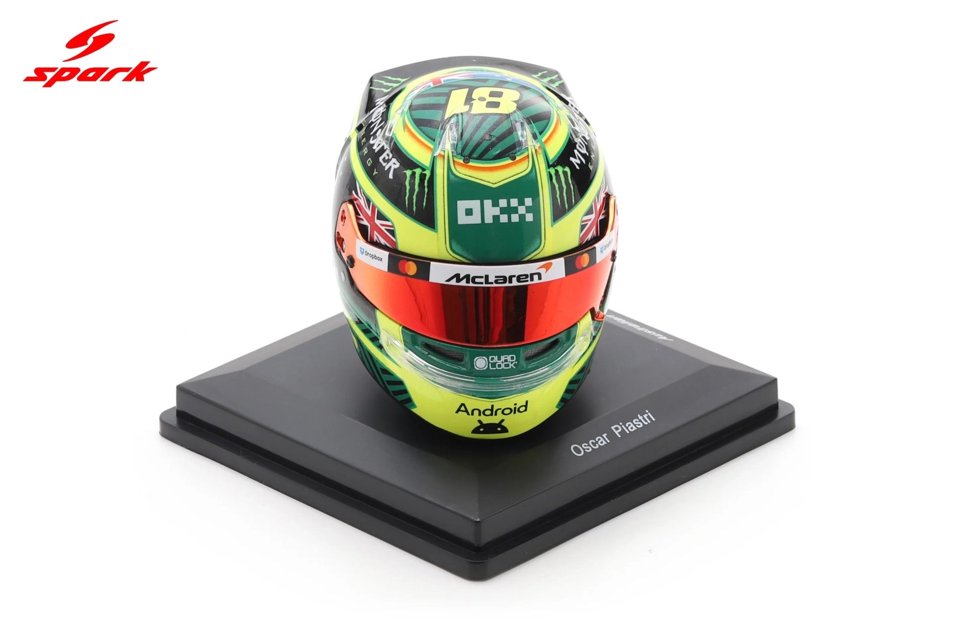 Spark 1:5 McLaren Mastercard F1 Team Oscar Piastri Australian GP 2026 (5HF245) Replica Helmet 7 Spark 1:5 McLaren Mastercard F1 Team Oscar Piastri Australian GP 2026 (5HF245) Replica Helmet - Image 7