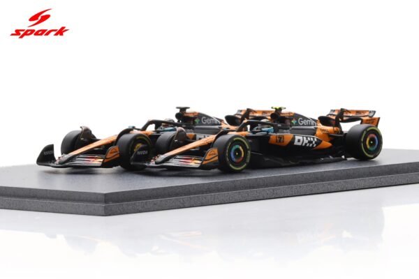 Alternative view of Spark 1:64 McLaren MCL39 No.4 & 81 Formula 1 Constructors' Champion 2025 Lando Norris, Oscar Piastri 2-Car Set with Display Base (64S084) Resin Model