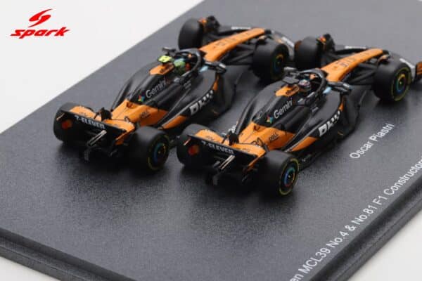 Spark 1:64 McLaren MCL39 No.4 & 81 Formula 1 Constructors' Champion 2025 Lando Norris, Oscar Piastri 2-Car Set with Display Base (64S084) Resin Model 13 Spark 1:64 McLaren MCL39 No.4 & 81 Formula 1 Constructors' Champion 2025 Lando Norris, Oscar Piastri 2-Car Set with Display Base (64S084) Resin Model