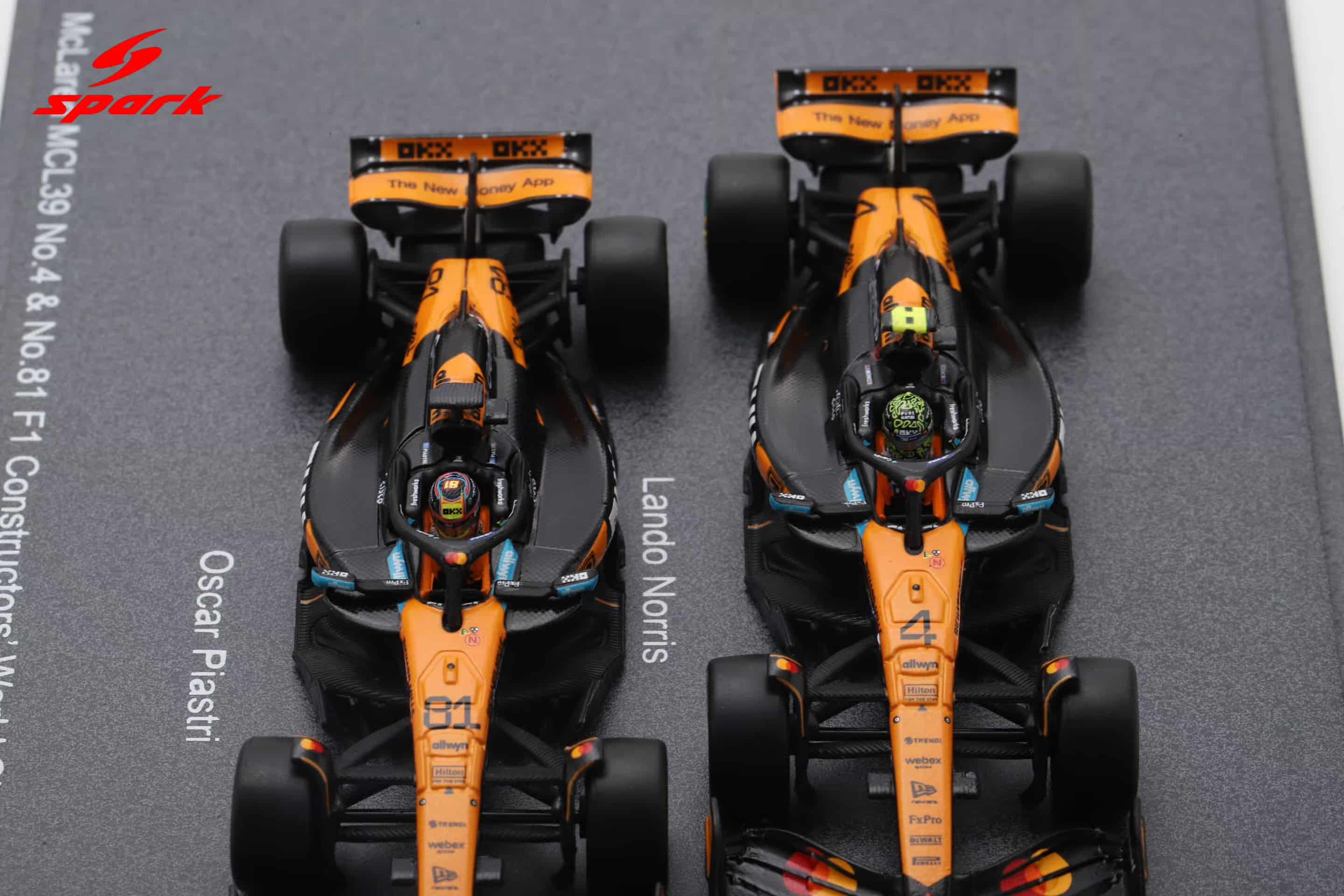 Spark 1:64 McLaren MCL39 No.4 & 81 Formula 1 Constructors' Champion 2025 Lando Norris, Oscar Piastri 2-Car Set with Display Base (64S084) Resin Model 8 Spark 1:64 McLaren MCL39 No.4 & 81 Formula 1 Constructors' Champion 2025 Lando Norris, Oscar Piastri 2-Car Set with Display Base (64S084) Resin Model - Image 8