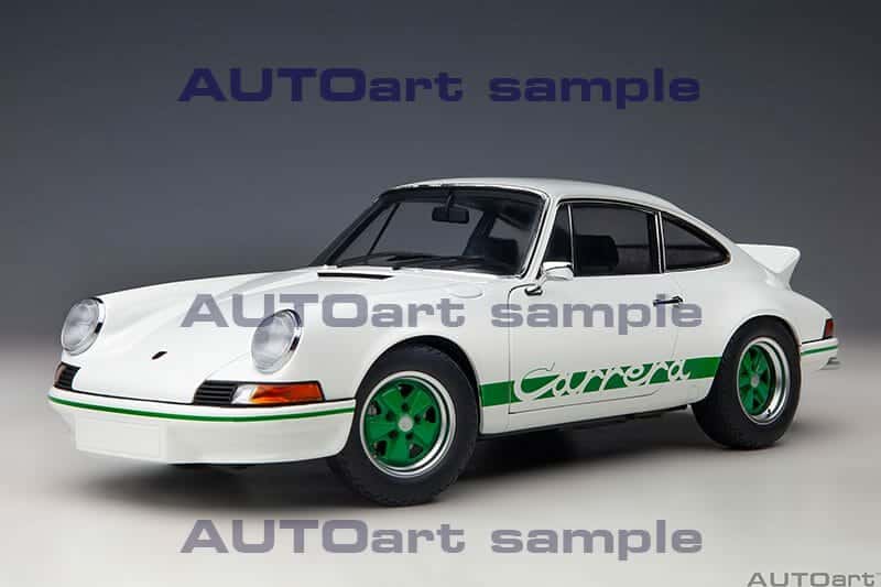 autoart - 1:18 porsche 911 carrera 2.7 rs grand prix white green stripes