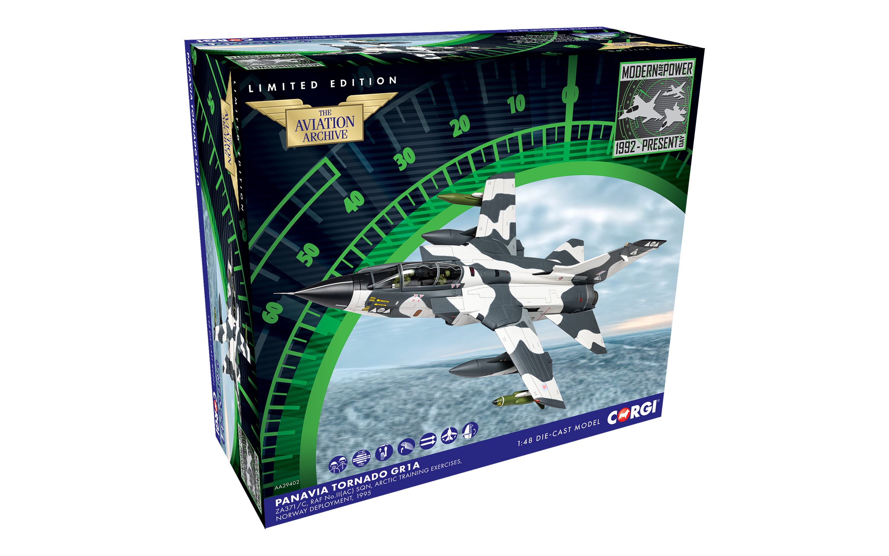 Corgi 1:48 Panavia Tornado GR1A ZA371/C RAF No.II(AC) Sqn (AA29402) Limited Edition Diecast Model 2 Corgi 1:48 Panavia Tornado GR1A ZA371/C RAF No.II(AC) Sqn (AA29402) Limited Edition Diecast Model - Image 2