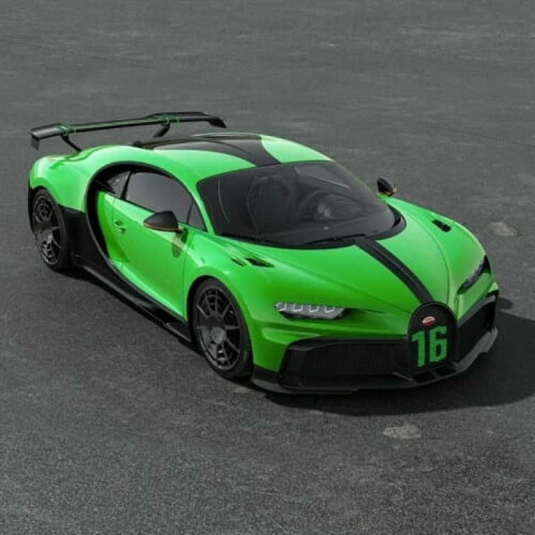 autoart - 1:18 bugatti chiron pur sport viper green/carbon