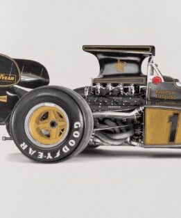 Amalgam Lotus Type 79 Art Print Signed by Emerson Fittipaldi Gold Leaf Edition