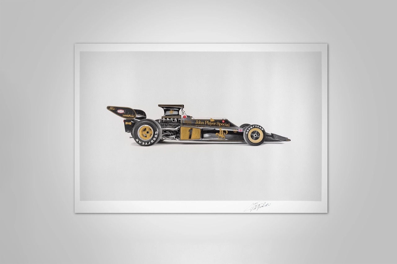 Amalgam - Lotus 72D - Art Screen Print - Emerson Fittipaldi Signed ...