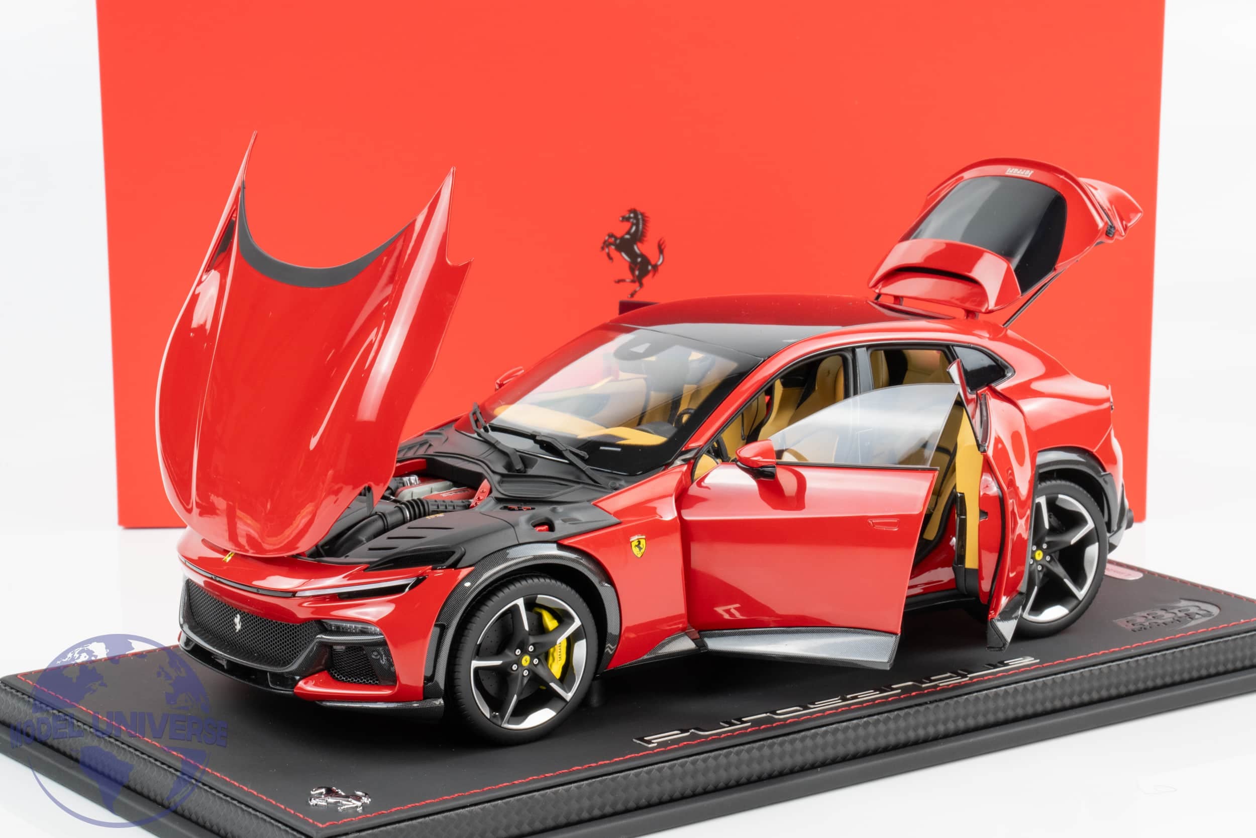 BBR - 1:18 Ferrari Purosangue Diecast Panoramic Roof Rosso Corsa (Luxury Pack) - Limited Edition Diecast Model