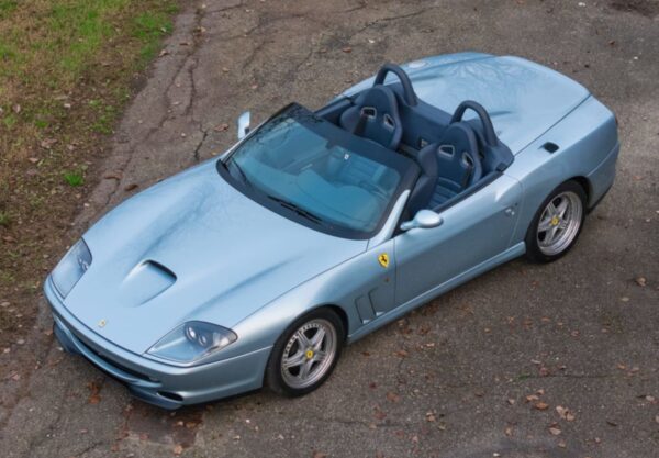 BBR 1:18 Ferrari 550 Barchetta Grigio Alloy (Powder Blue Interior) (BBR1874E) Limited Edition Resin Model