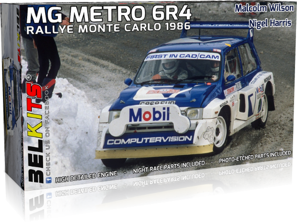 belkits - 1:24 mg metro 6r4 rally monte carlo 1986 m. wilson model kit (bel015)