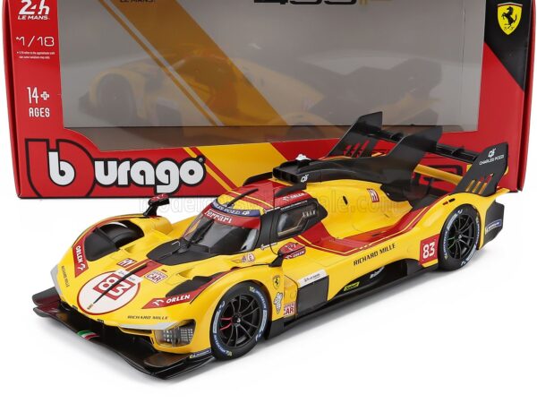 Bburago 1:18 Ferrari 499P No.83 Winner 24h Le Mans 2025 - R.Kubica, P.Hanson, Y.Ye - Diecast Model