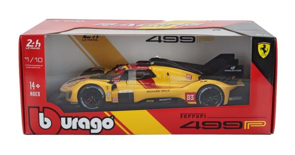 Bburago 1:18 Ferrari 499P No.83 Winner 24h Le Mans 2025 - R.Kubica, P.Hanson, Y.Ye (18-16308) Diecast Model 19 Bburago 1:18 Ferrari 499P No.83 Winner 24h Le Mans 2025 - R.Kubica, P.Hanson, Y.Ye - Diecast Model