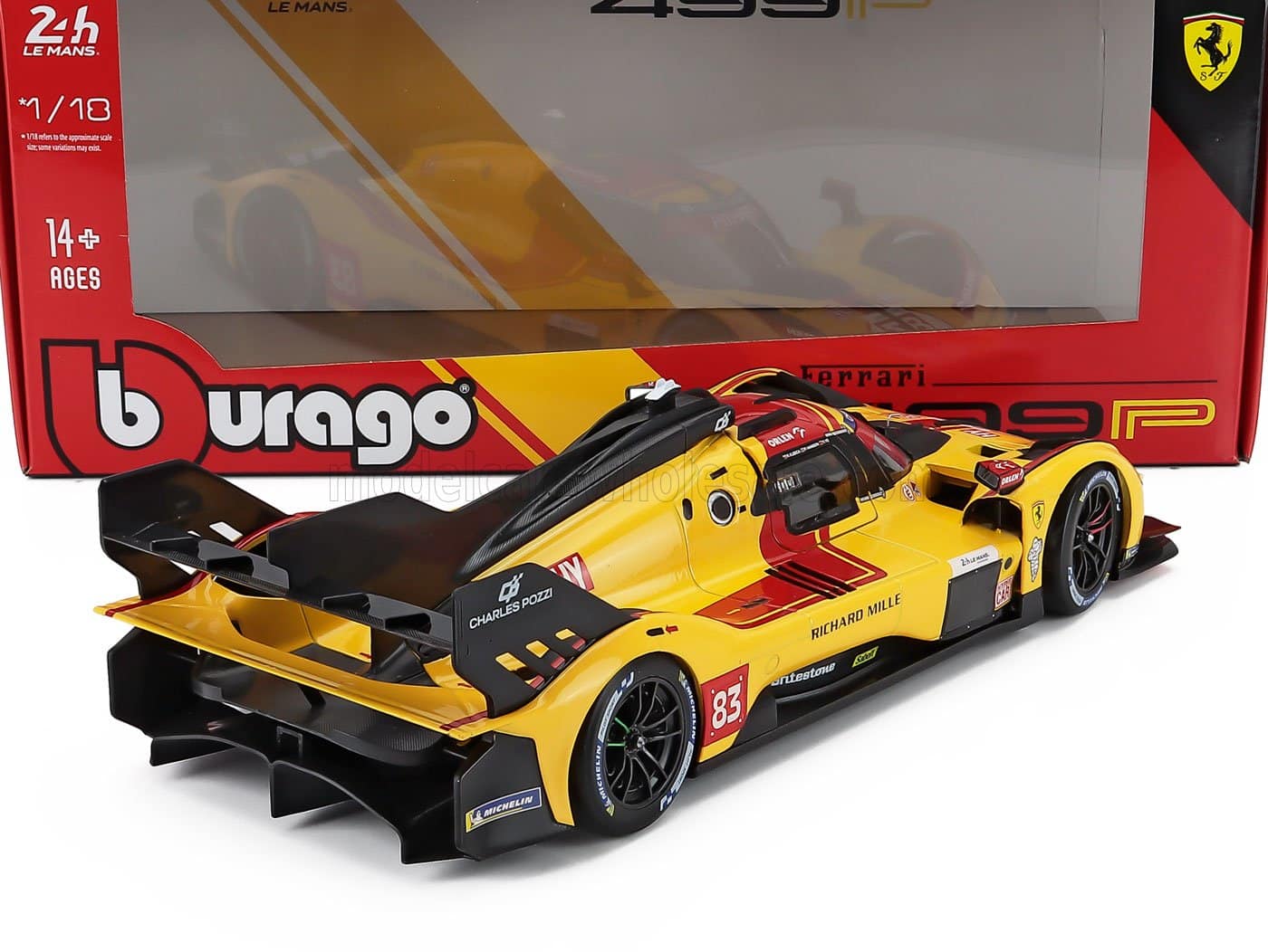 Bburago 1:18 Ferrari 499P No.83 Winner 24h Le Mans 2025 - R.Kubica, P.Hanson, Y.Ye (18-16308) Diecast Model 2 Bburago 1:18 Ferrari 499P No.83 Winner 24h Le Mans 2025 - R.Kubica, P.Hanson, Y.Ye - Diecast Model