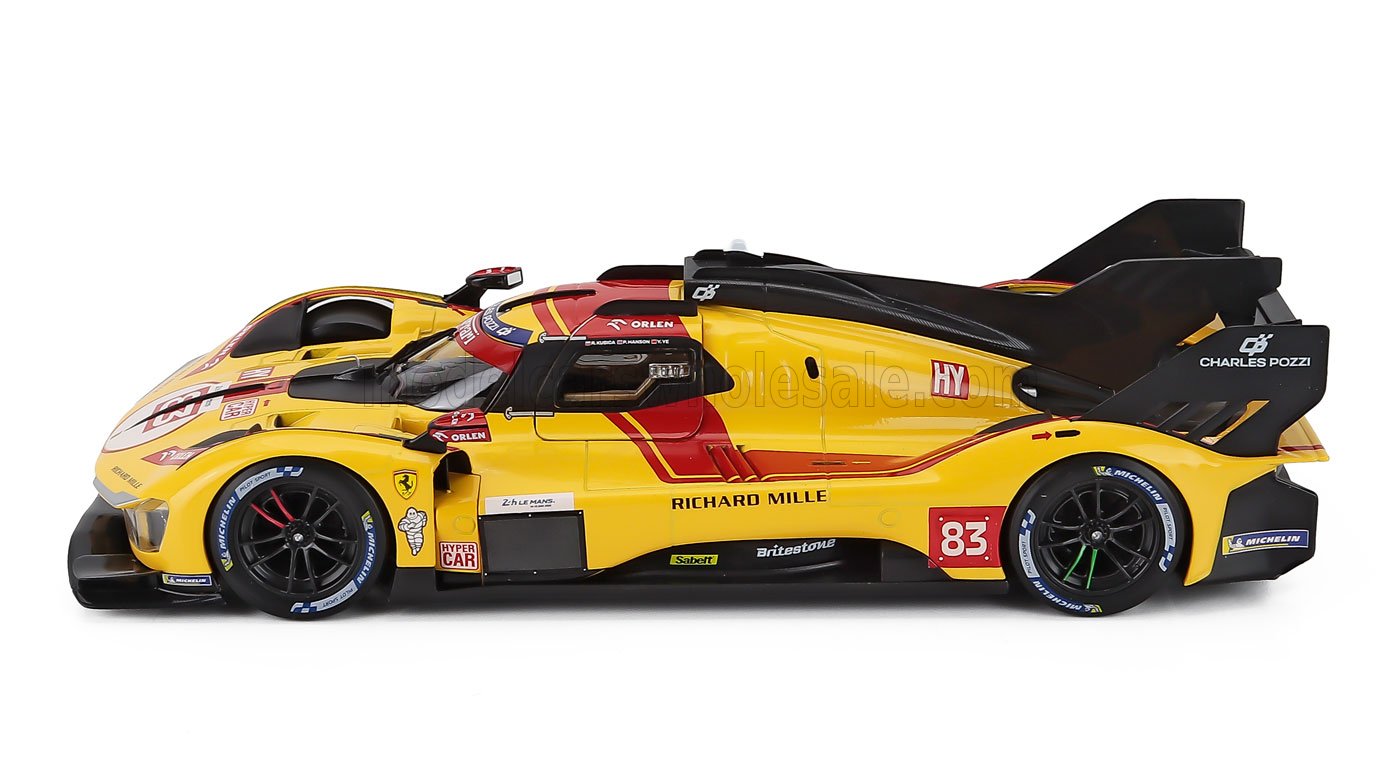 Bburago 1:18 Ferrari 499P No.83 Winner 24h Le Mans 2025 - R.Kubica, P.Hanson, Y.Ye (18-16308) Diecast Model 3 Bburago 1:18 Ferrari 499P No.83 Winner 24h Le Mans 2025 - R.Kubica, P.Hanson, Y.Ye - Diecast Model