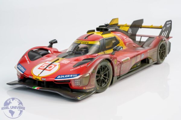 Bburago - 1:18 Ferrari 499P No.50 Winner 24h Le Mans 2024 Fuoco, Molina, Nielsen - "Dirty Race Weathered Version" - Showcase Edition - Diecast Model 14 Bburago - 1:18 Ferrari 499P No.50 Winner 24h Le Mans 2024 Fuoco, Molina, Nielsen -