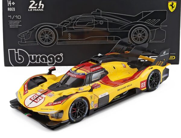 Alternative view of Bburago 1:18 Ferrari 499P No.83 Winner 24h Le Mans 2025 - R.Kubica, P.Hanson, Y.Ye (18-16316-83-VET) Diecast Model Deluxe Edition with Case