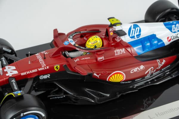 Bburago 1:18 Ferrari SF-25 No.44 Lewis Hamilton Miami GP 2025 Deluxe Edition with Showcase (18-16822-H-MIAMI-VET) Diecast Model 14 Bburago 1:18 Ferrari SF-25 No.44 Lewis Hamilton Miami GP 2025 Deluxe Edition with Showcase (18-16822-H-MIAMI-VET) Diecast Model