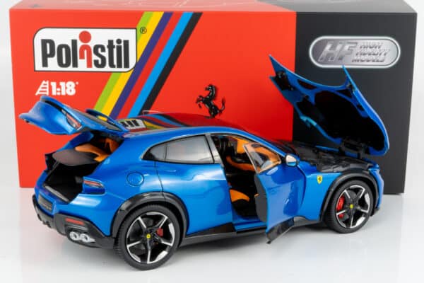 Polistil - 1:18 Ferrari Purosangue 2022 Blue Corsa with Showcase (18FE02022-HC) Limited Edition Diecast Model 17 Polistil - 1:18 Ferrari Purosangue 2022 Blue Corsa with Showcase (18FE02022-HC) Limited Edition Diecast Model