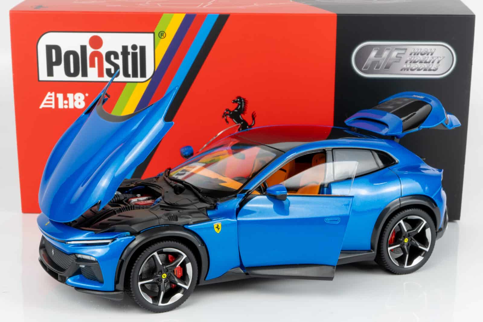 Polistil - 1:18 Ferrari Purosangue 2022 Blue Corsa with Showcase
