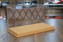 Premium 1:18 Scale Display Case with Beige Leather Base