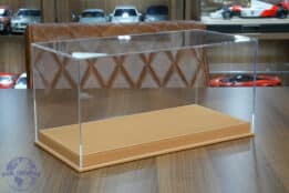 Premium 1:18 Scale Display Case with Beige Leather Base