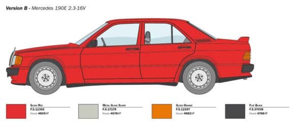 Italeri - 1:24 Mercedes-Benz 190E 2.3 16v 1984 (3624) Model Kit