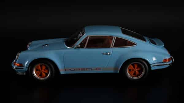 KK Scale - 1:18 Singer 911 Coupe Light Blue/Orange Diecast Model Car