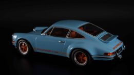 KK Scale - 1:18 Singer 911 Coupe Light Blue/Orange Diecast Model Car