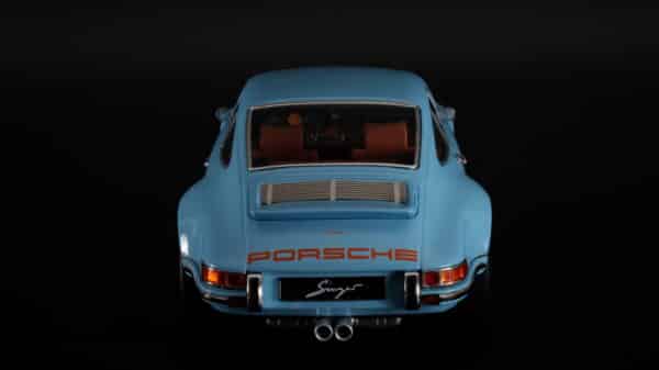 KK Scale - 1:18 Singer 911 Coupe Light Blue/Orange Diecast Model Car