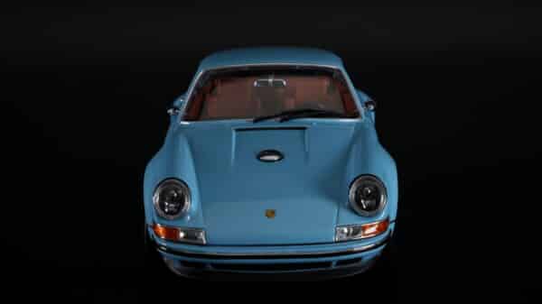 KK Scale - 1:18 Singer 911 Coupe Light Blue/Orange Diecast Model Car